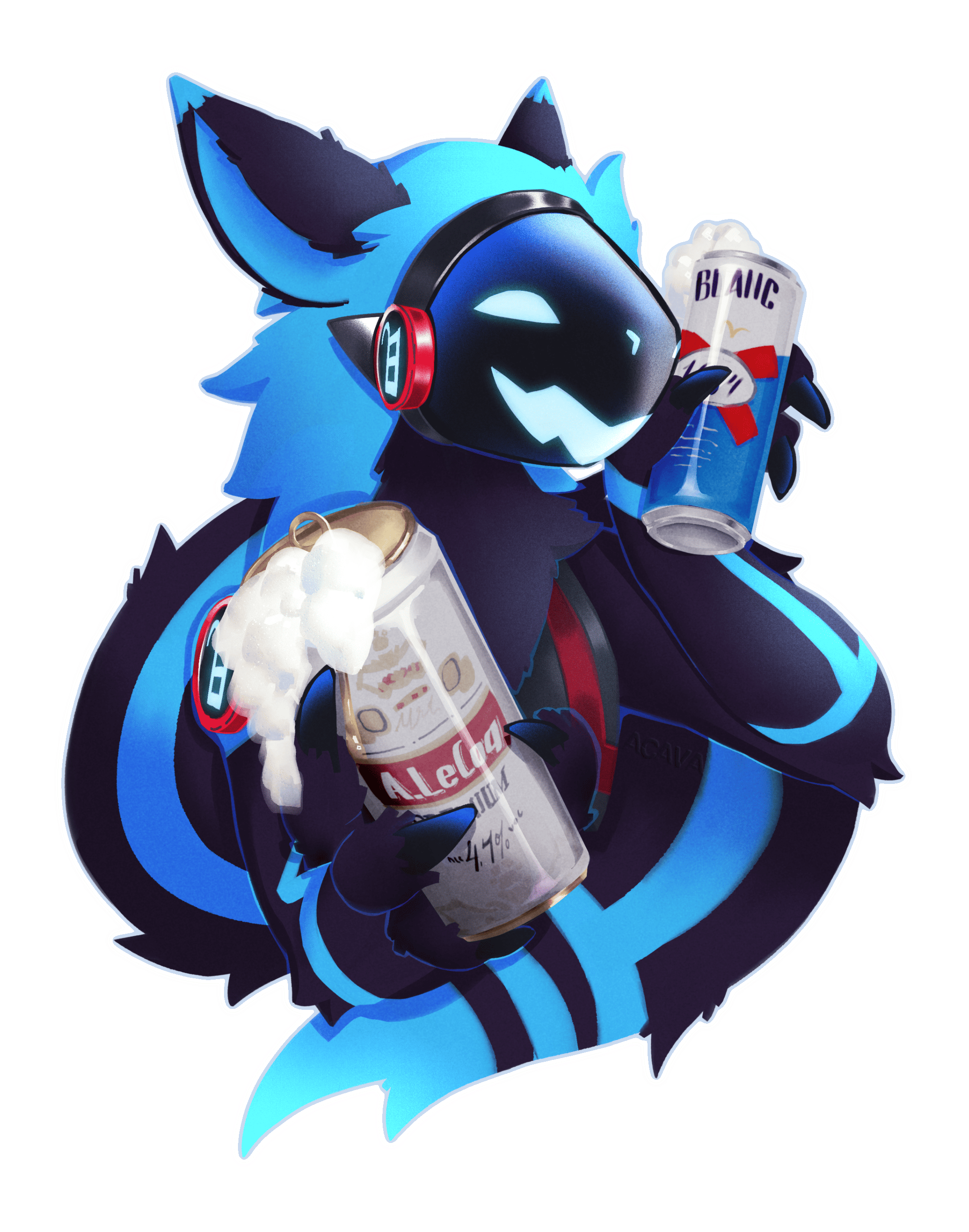 protogen with 2 beer cans